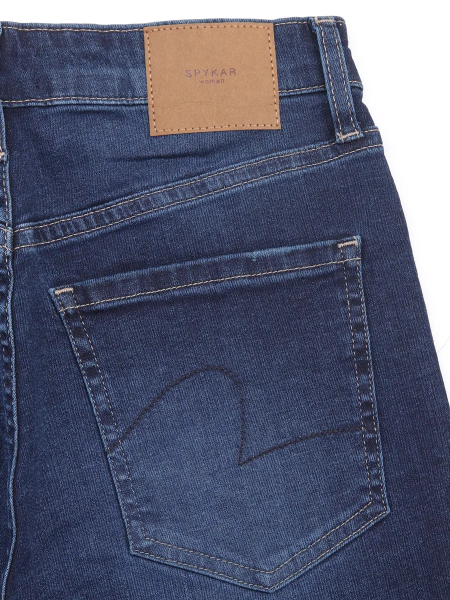 SPYKAR dark blue solid jeans in slim fit for men