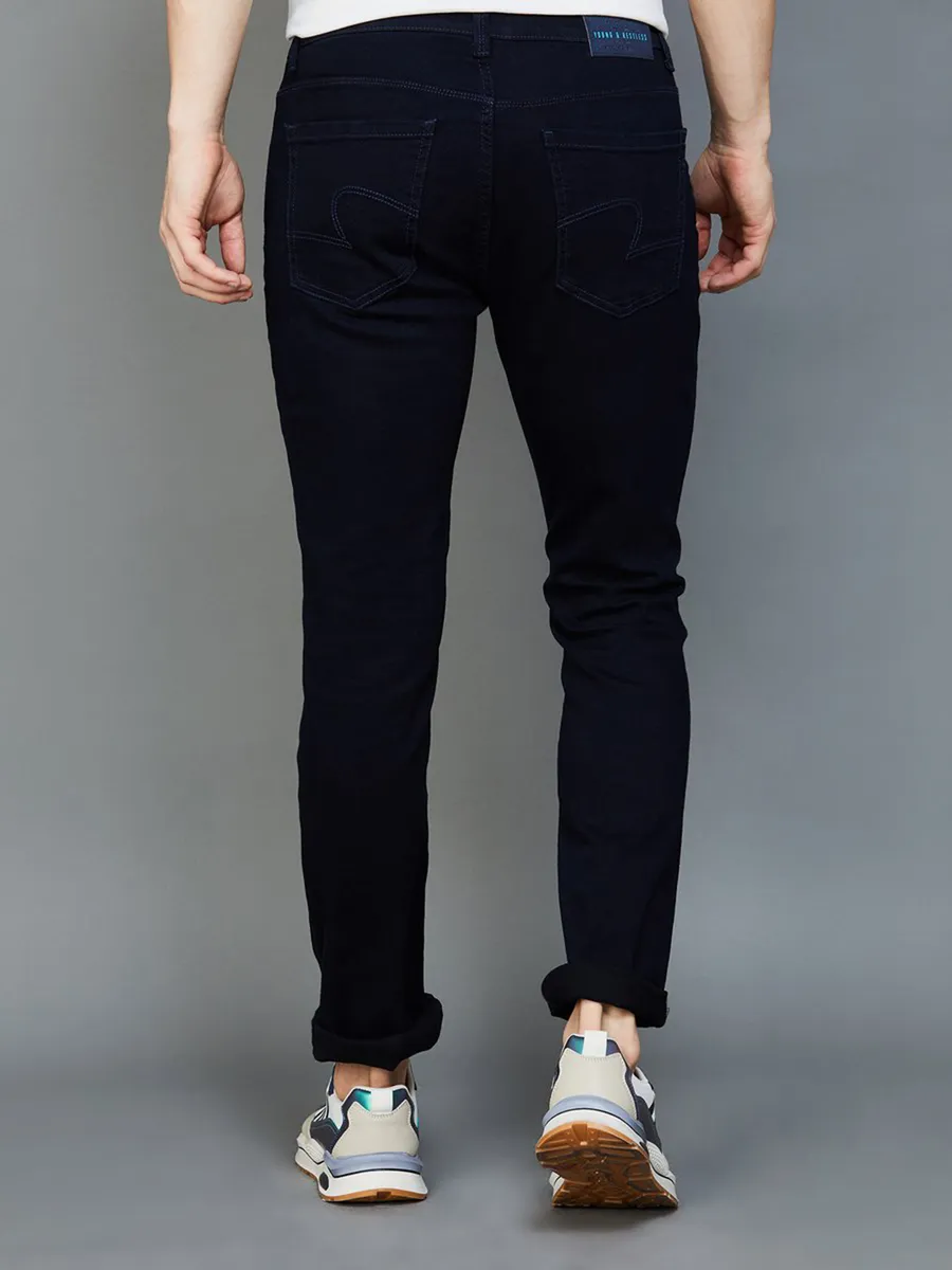 Spykar dark navy slim fit jeans in solid