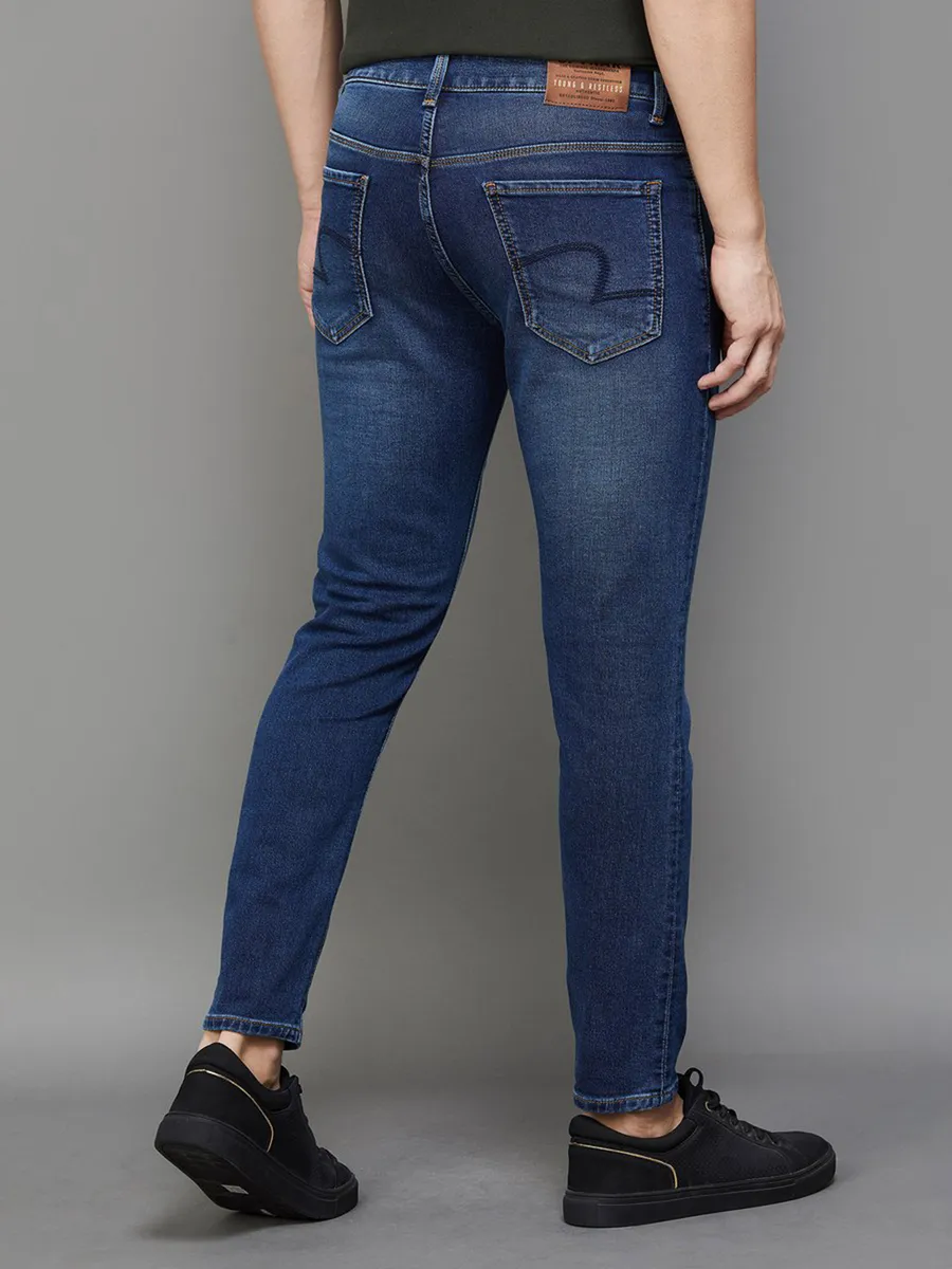 Spykar dark navy slim taper fit jeans