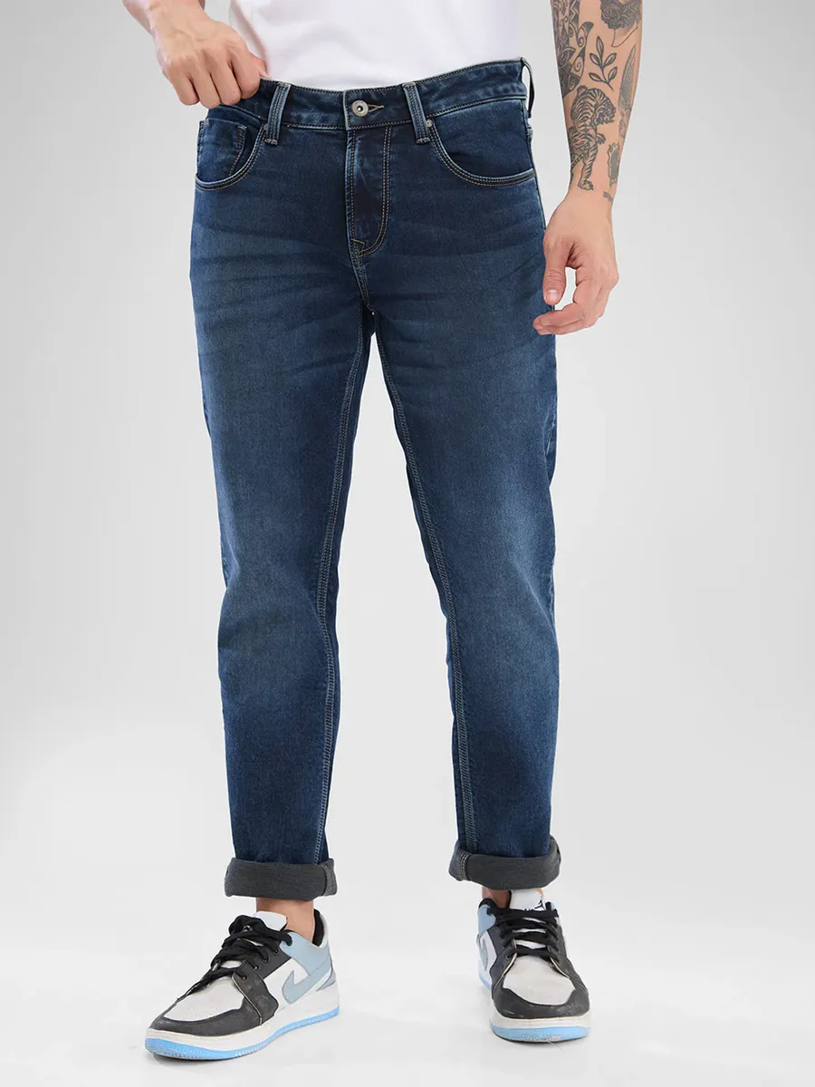 SPYKAR deep blue skinny washed denim jeans