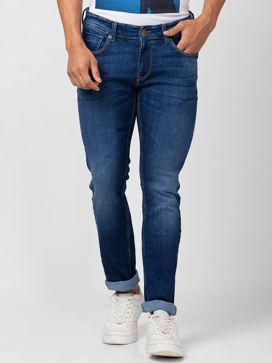 Spykar indigo blue skinny fit jeans