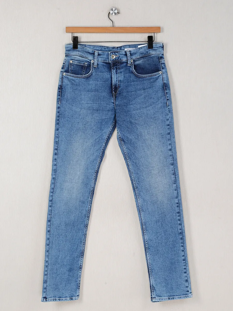 Spykar light blue washed denim jeans