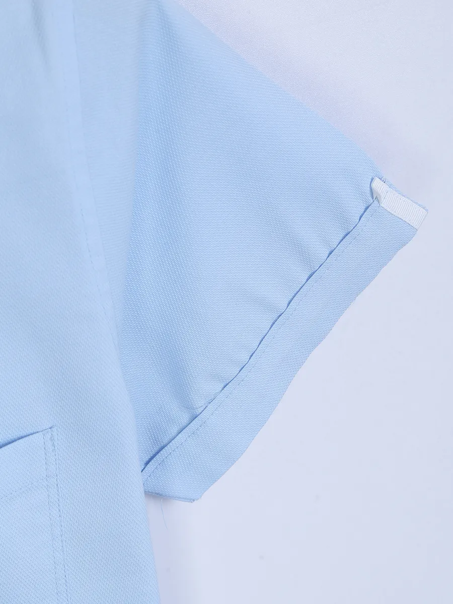 Spykar sky blue cotton plain shirt