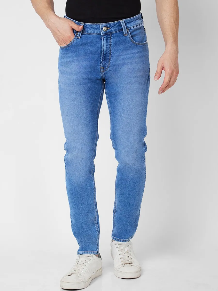 Spykar sky blue washed super skinny fit jeans