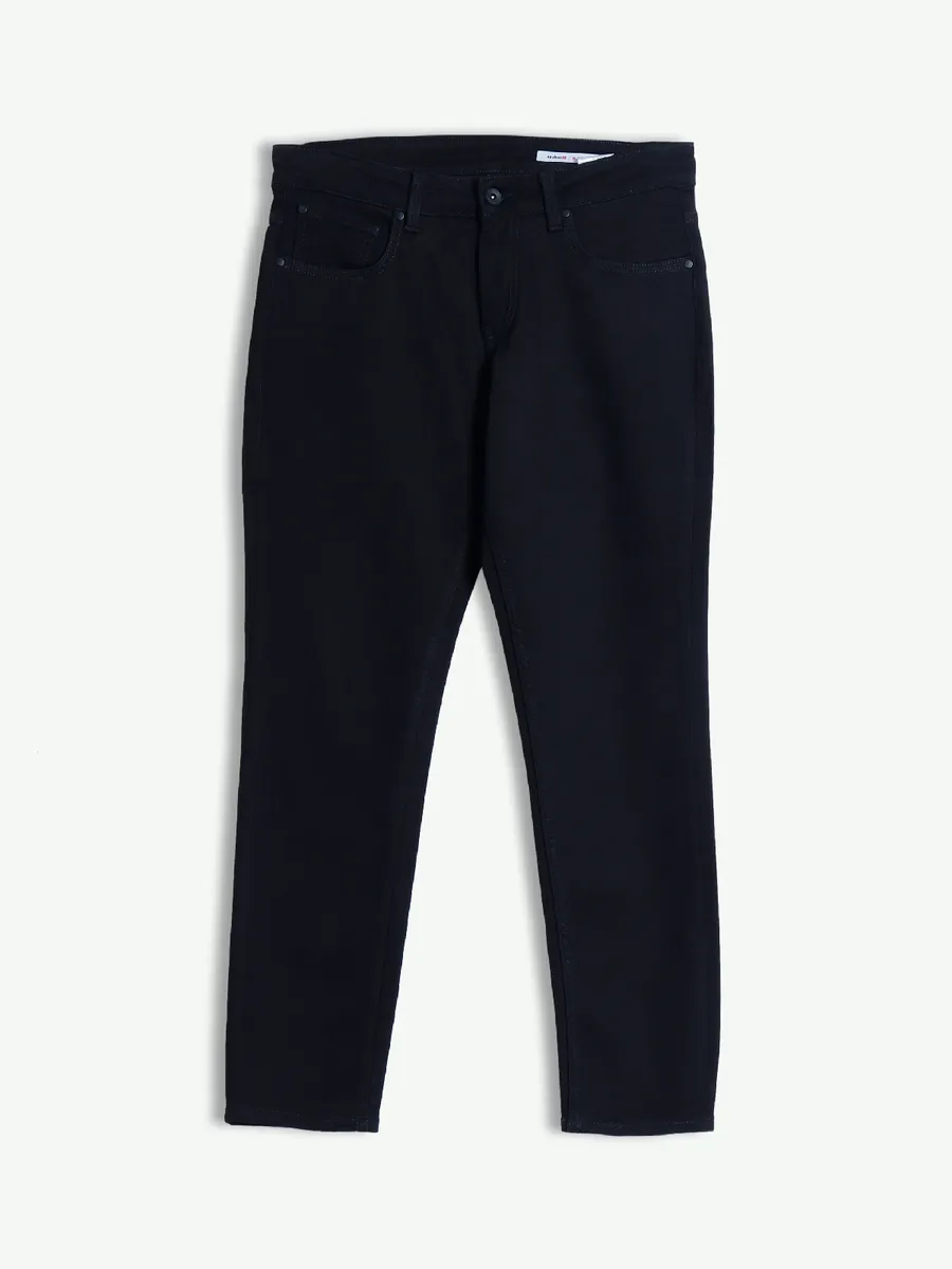 Spykar solid slim fit jeans in black