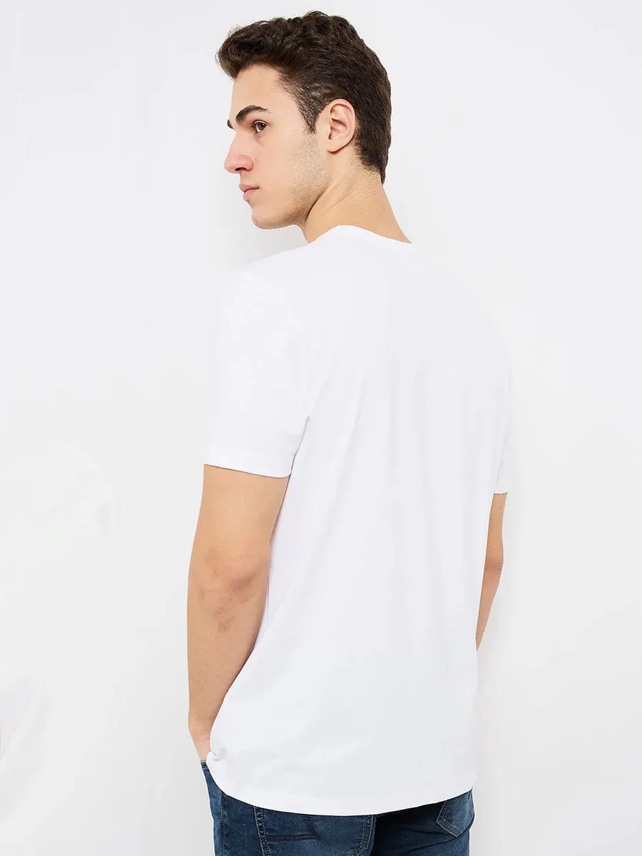SPYKAR white cotton t-shirt for men