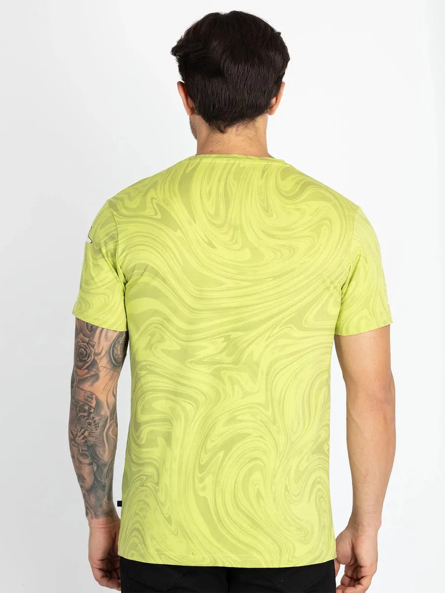 STATUS QUO light green printed cotton t-shirt