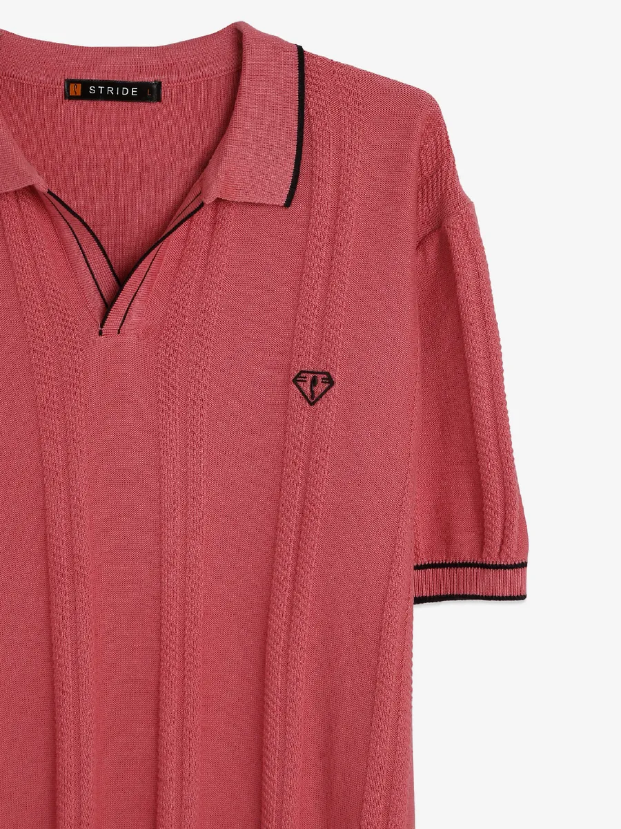 Stride coral pink cotton polo t-shirt