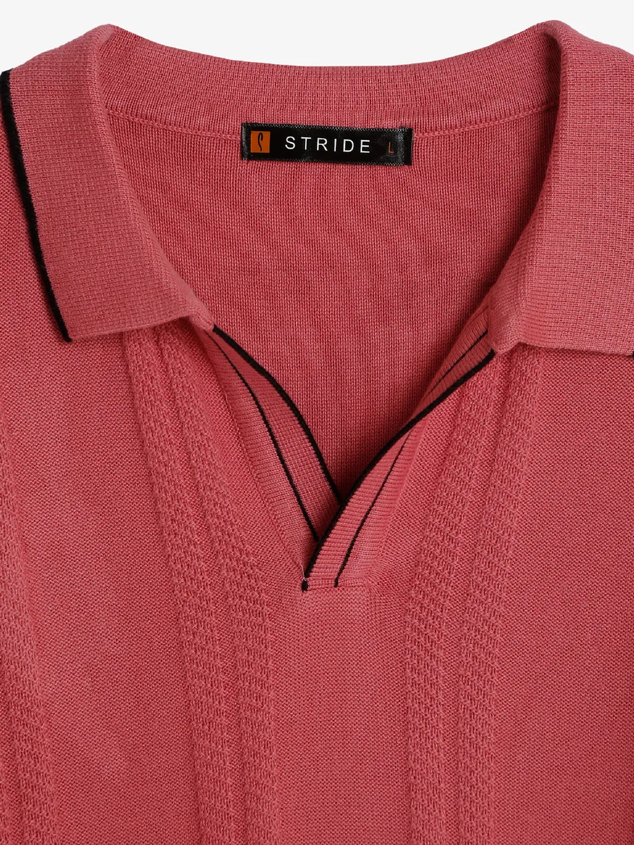 Stride coral pink cotton polo t-shirt