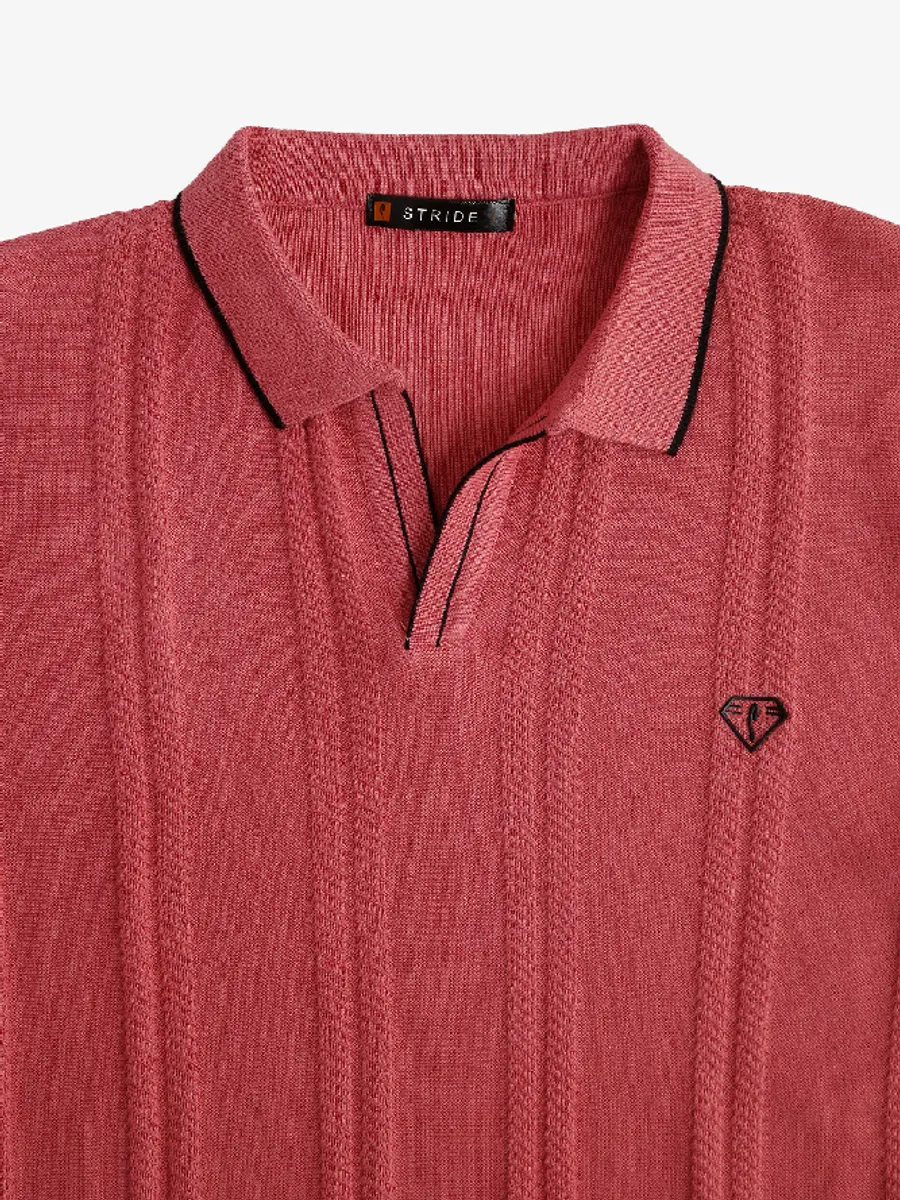 Stride coral pink cotton polo t-shirt