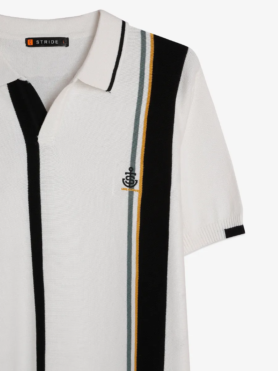 Stride white stripe polo t-shirt