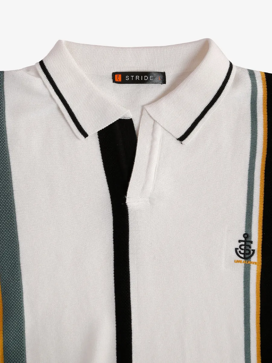 Stride white stripe polo t-shirt