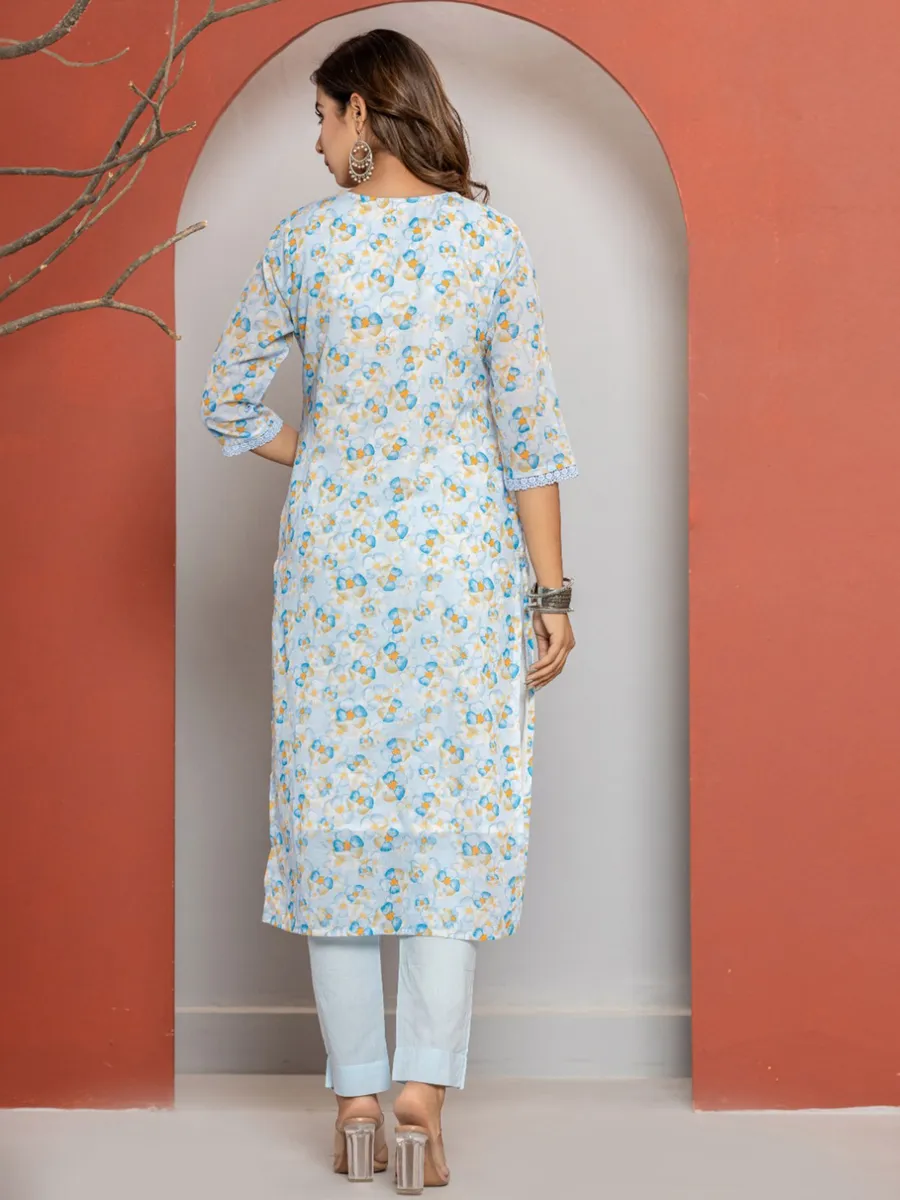 Stunning beautiul white and blue kurti set