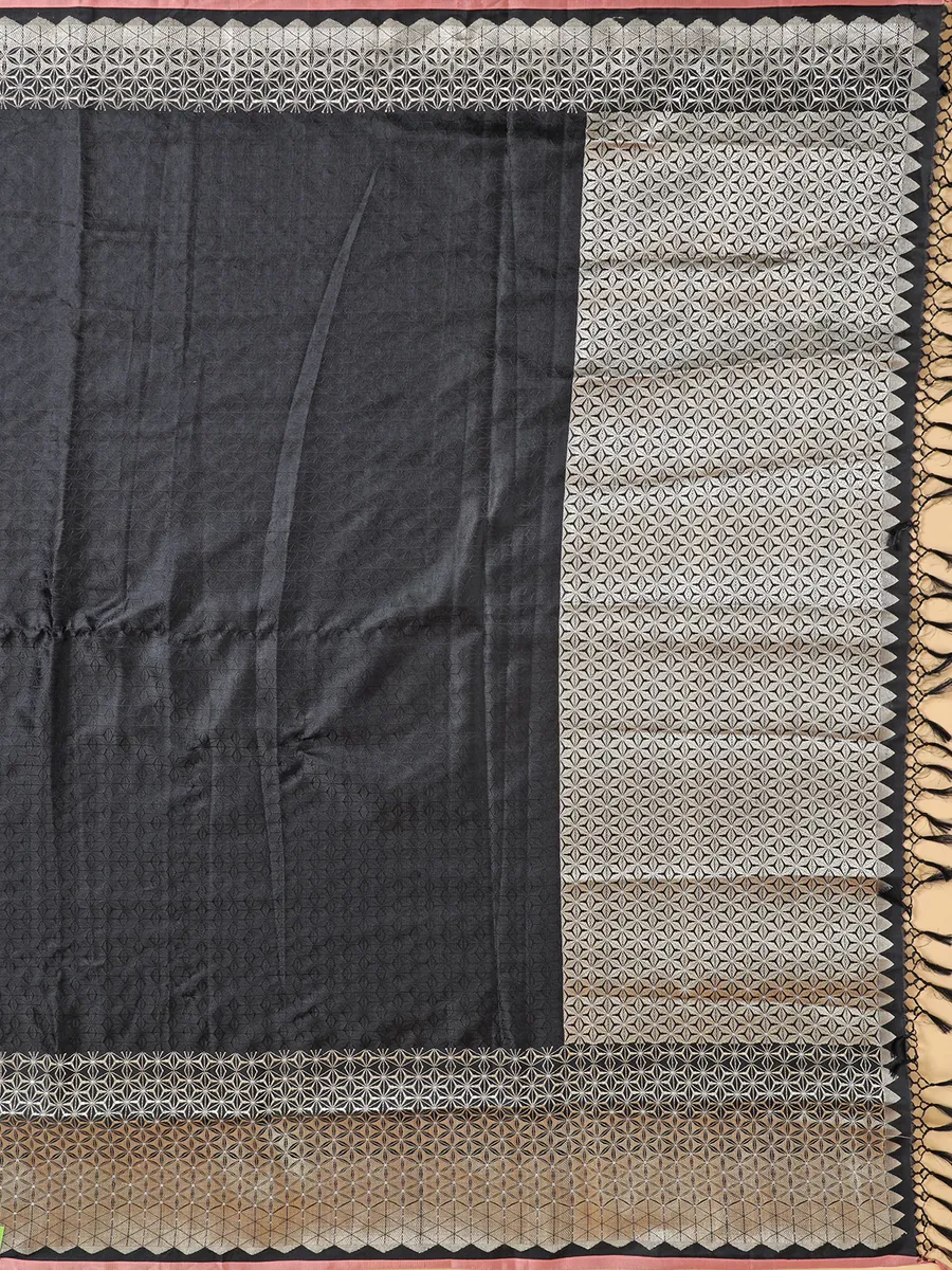 Stunning black banarasi silk saree