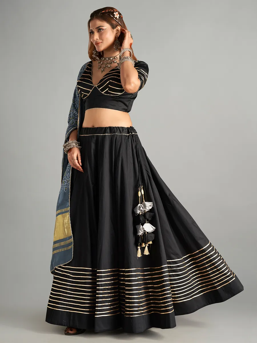 Stunning black cotton chaniya choli