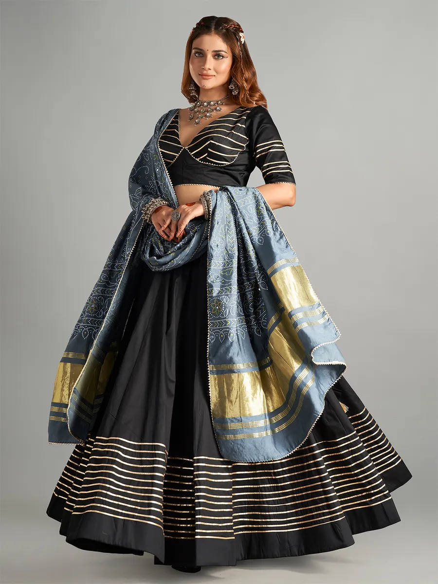 Stunning black cotton chaniya choli