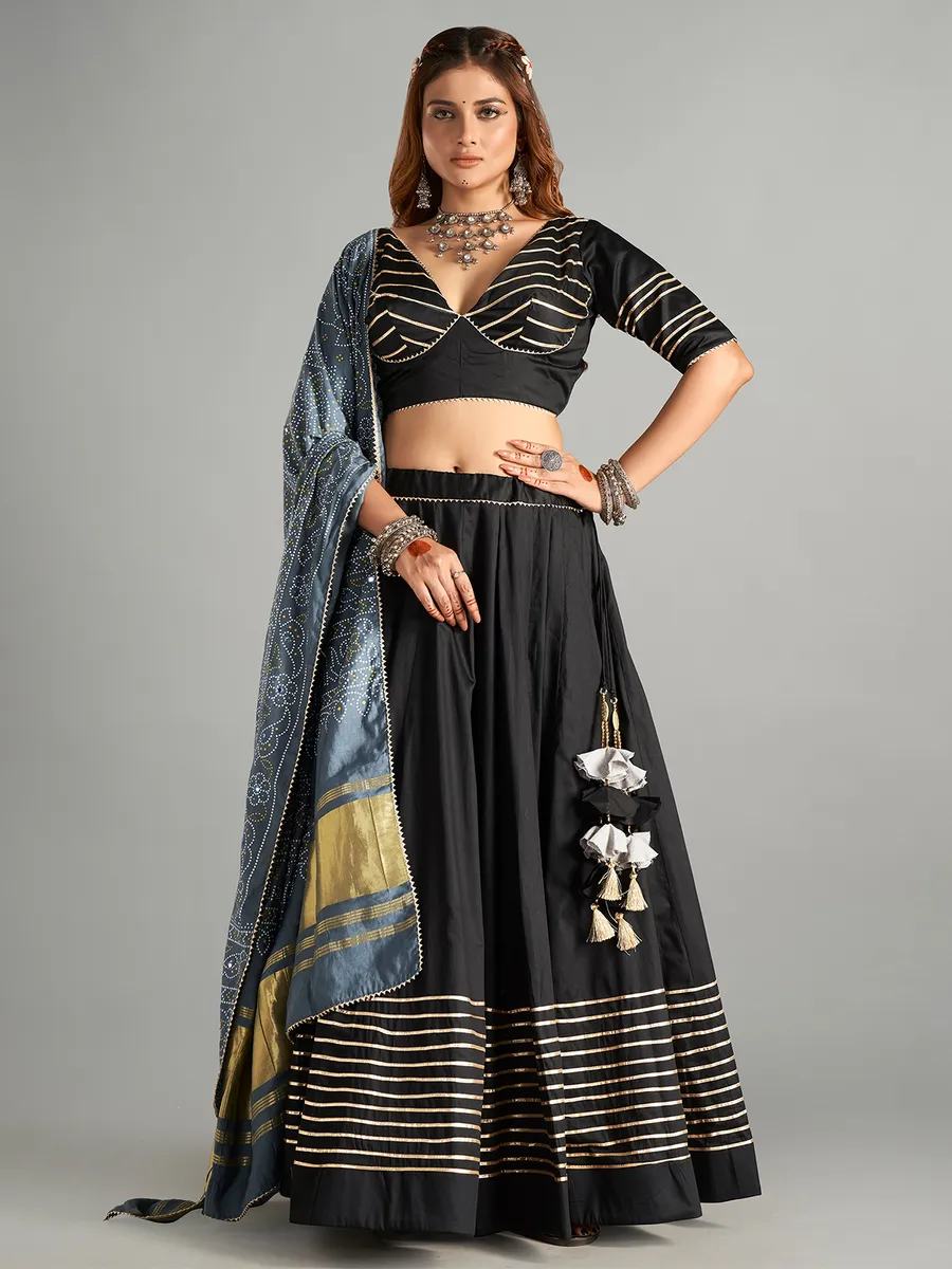 Stunning black cotton chaniya choli