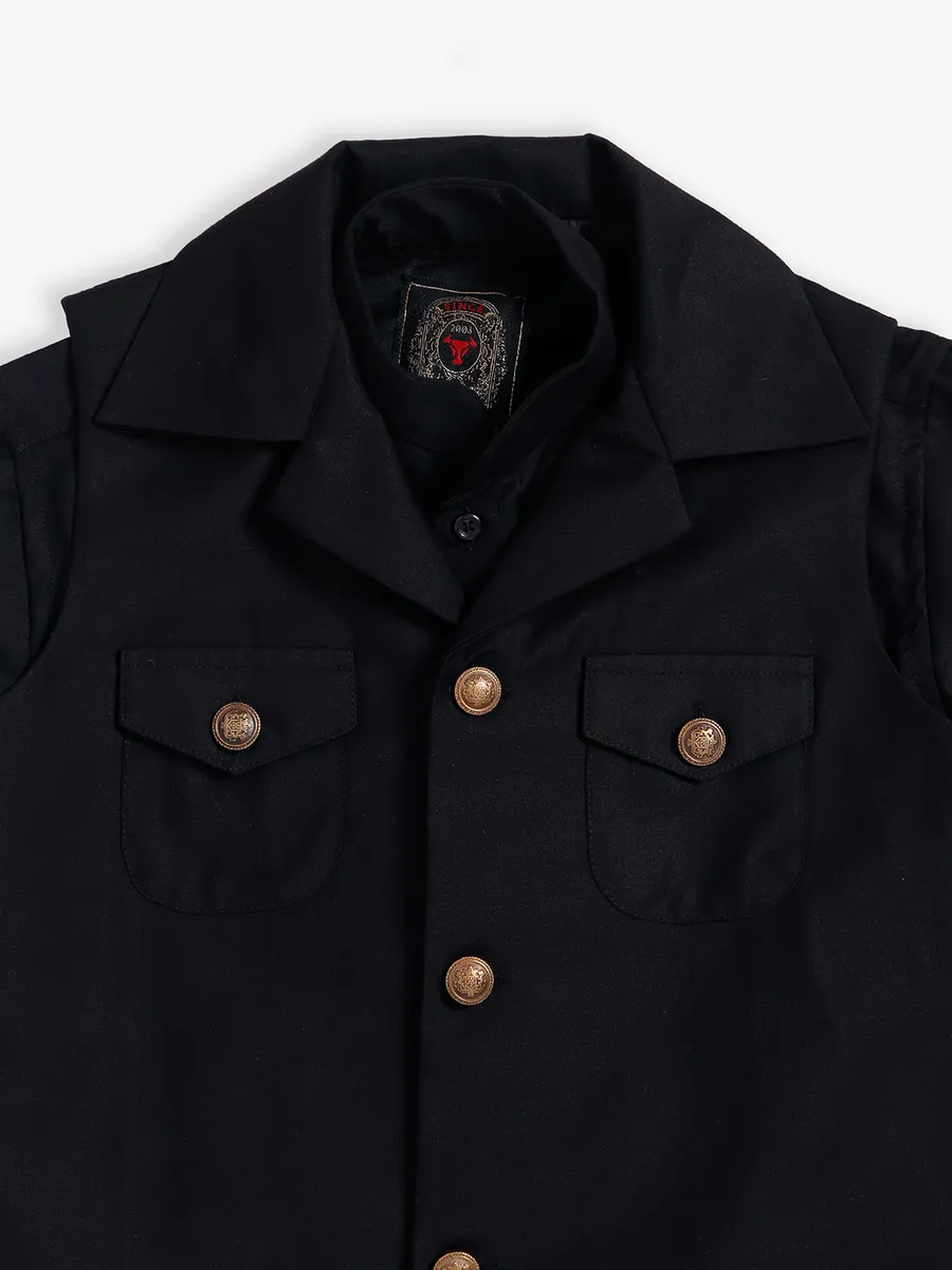 Stunning black silk waistcoat set