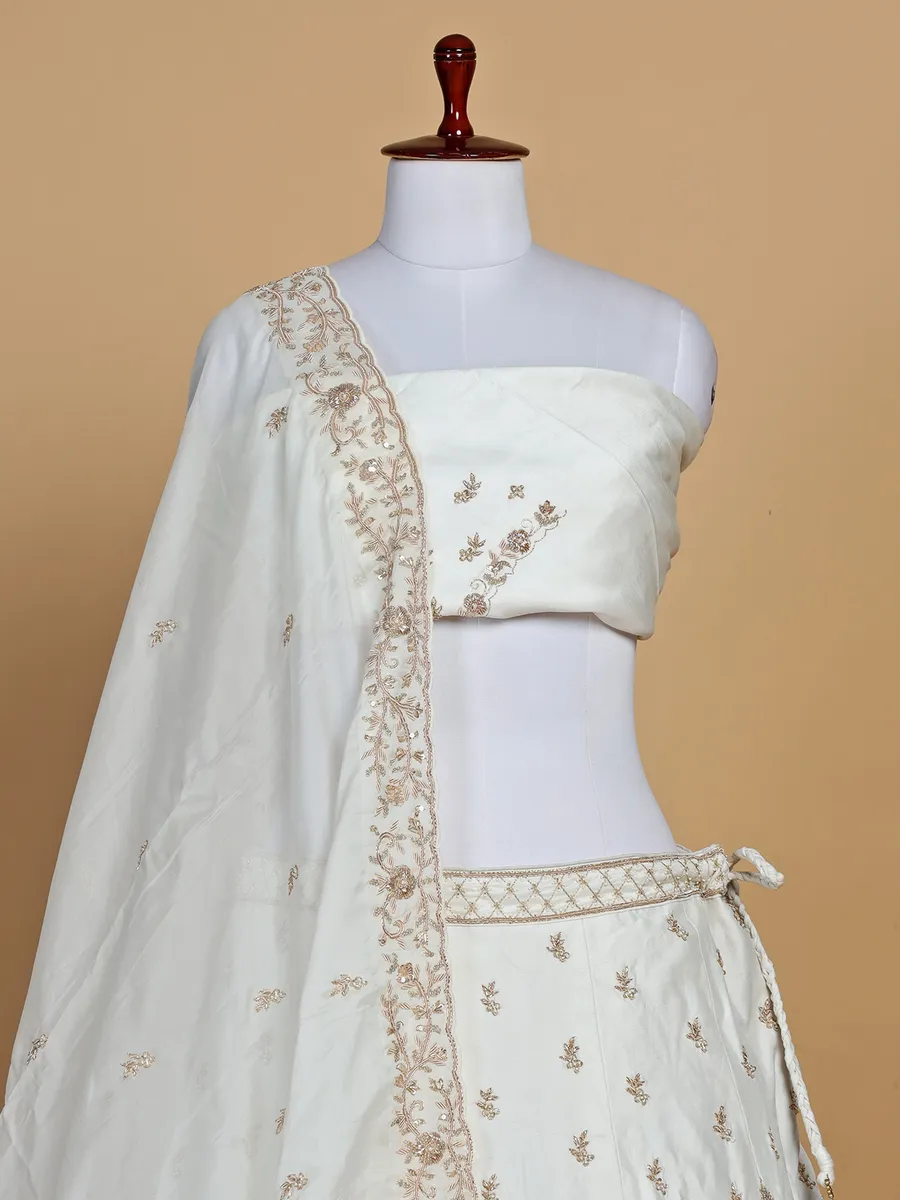 Stunning cream raw silk lehenga choli