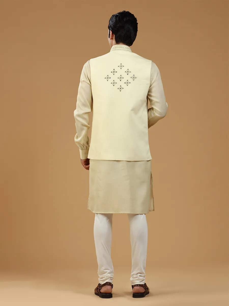 Stunning cream silk wedding waistcoat set