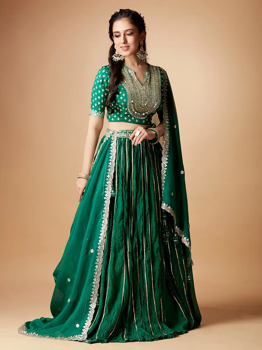 Stunning dark green lehenga choli for wedding