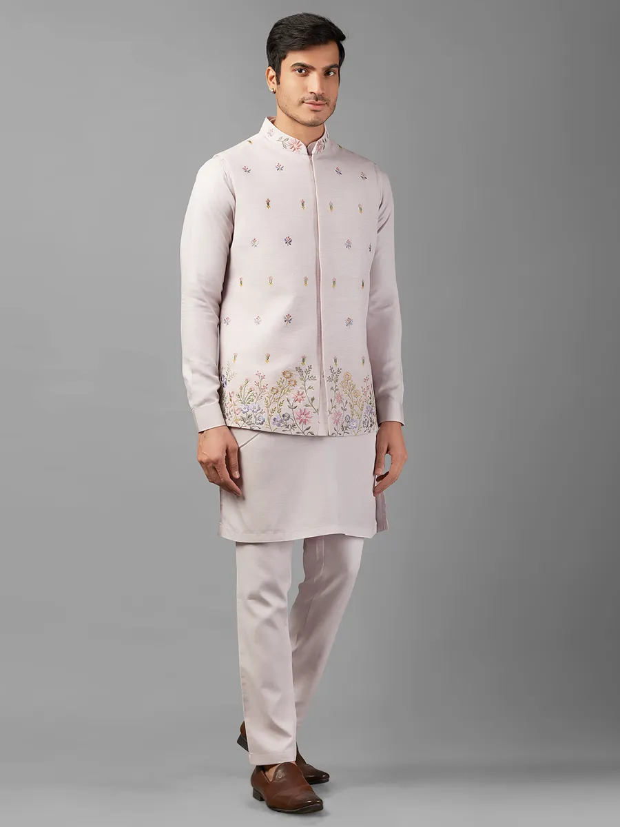 Stunning light pink linen waistcoat set