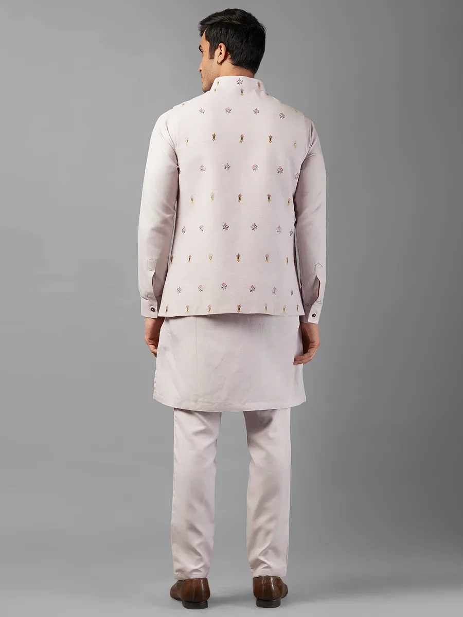 Stunning light pink linen waistcoat set