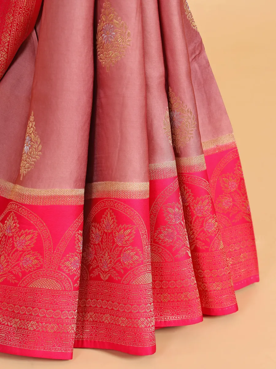 Stunning light purple zari silk saree