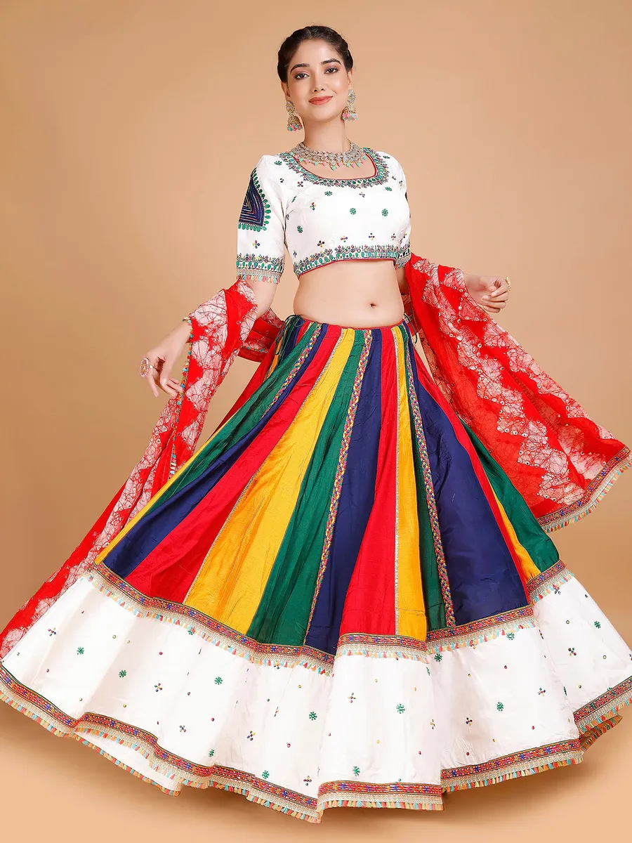 Stunning multi color cotton silk chaniya choli