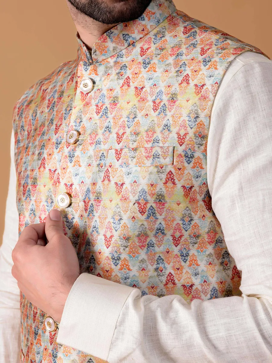 Stunning multi color silk waistcoat