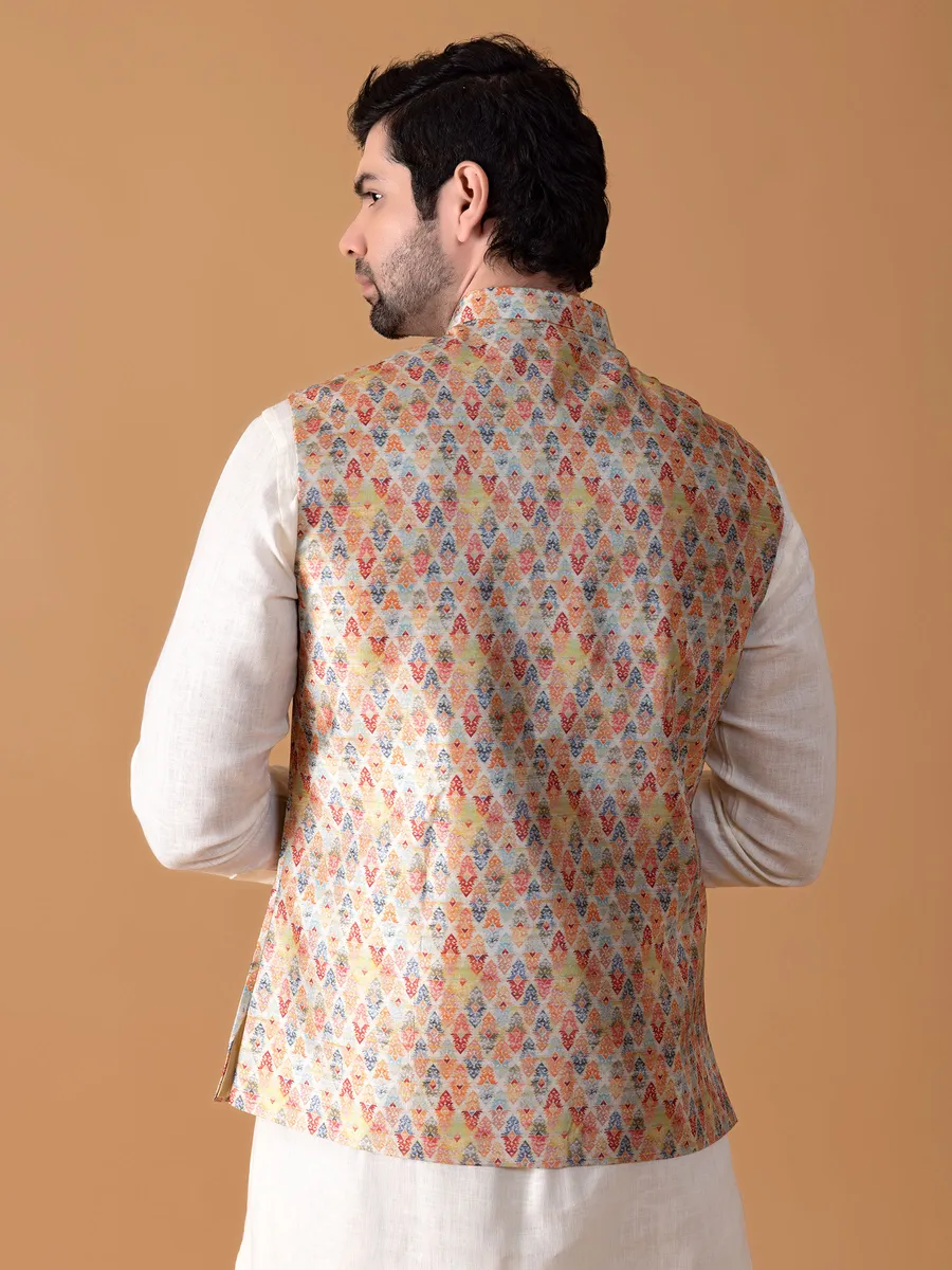 Stunning multi color silk waistcoat