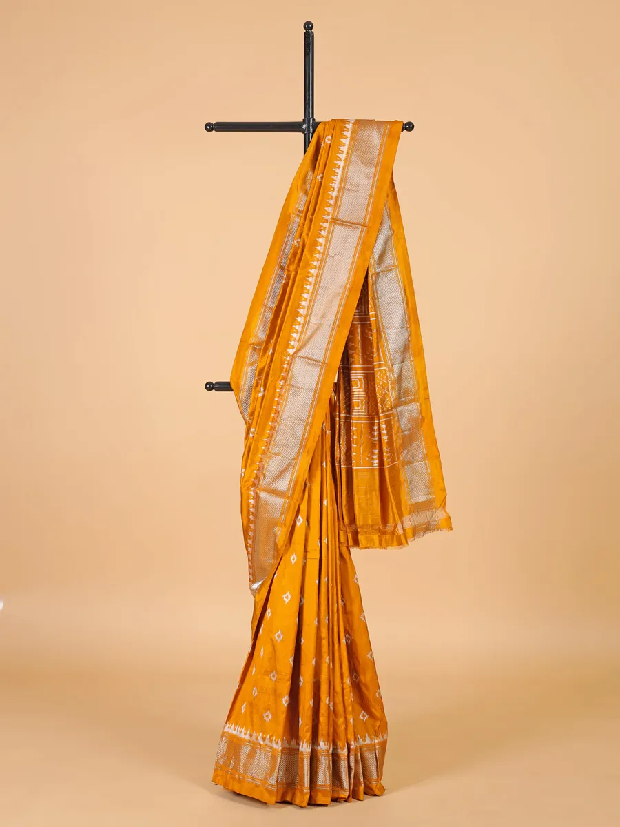 Stunning mustard yellow zari weaved banarasi silk saree