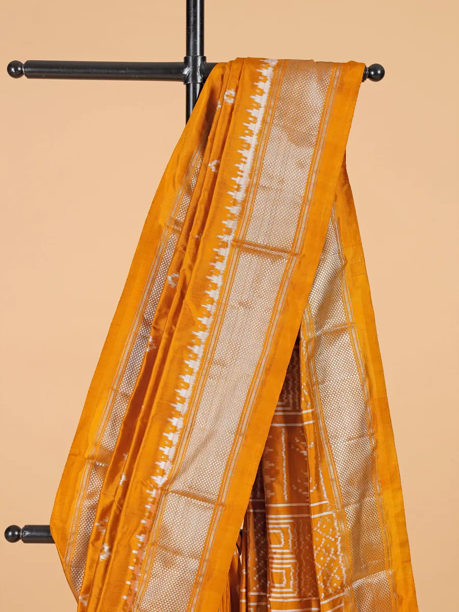 Stunning mustard yellow zari weaved banarasi silk saree