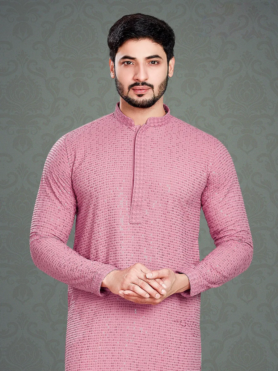 Stunning pink cotton kurta