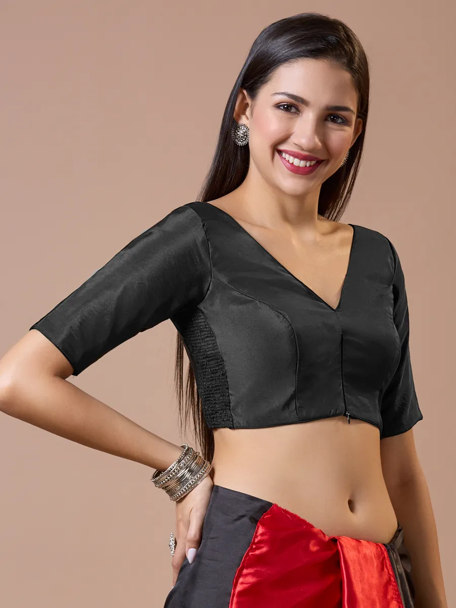 Stunning plain black ready made blouse
