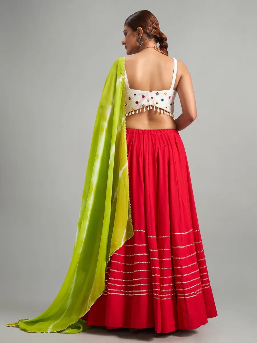 Stunning red cotton silk chaniya choli