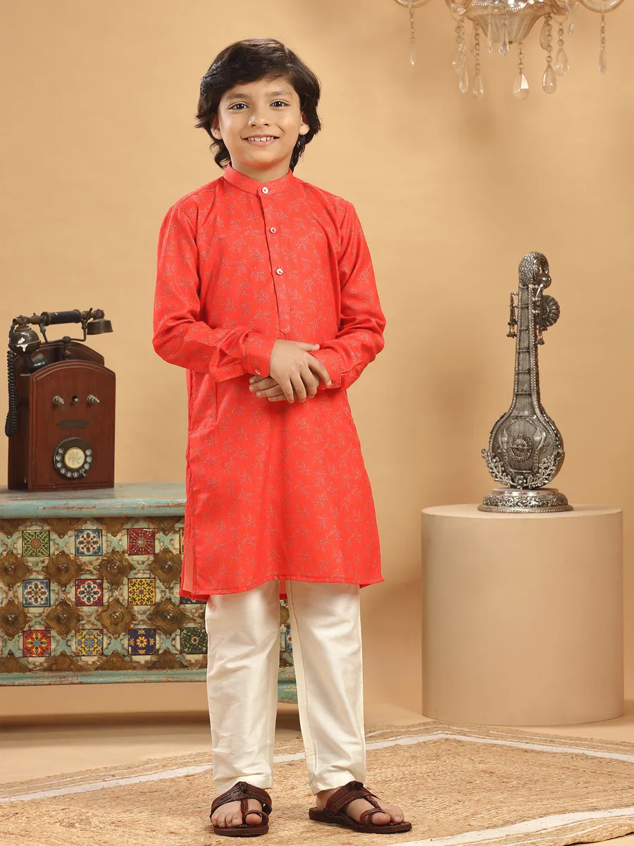 Stunning red silk kurta suit