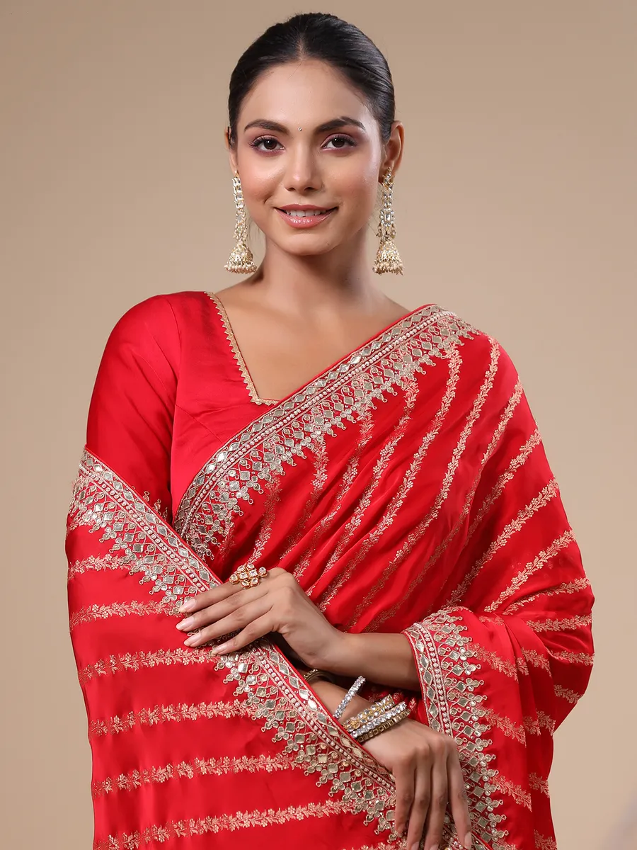 Stunning red silk saree