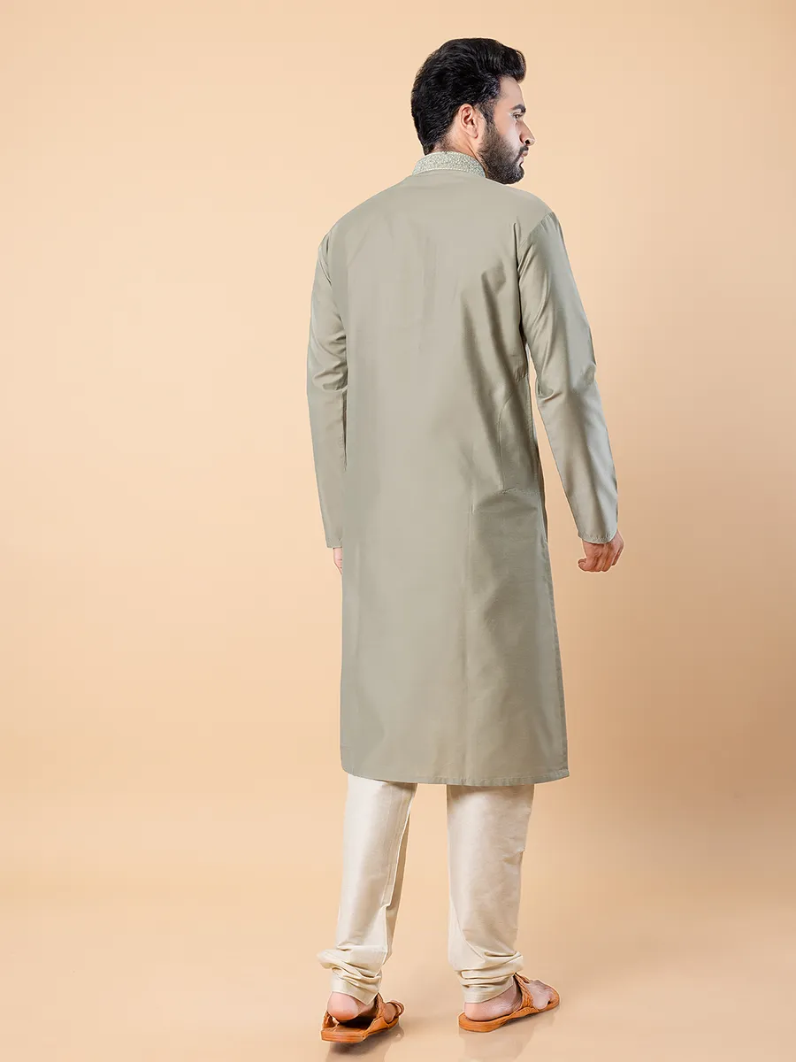 Stunning sage green silk kurta suit