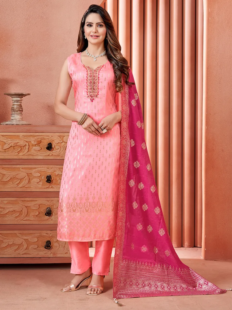 Stunning silk pink salwar suit