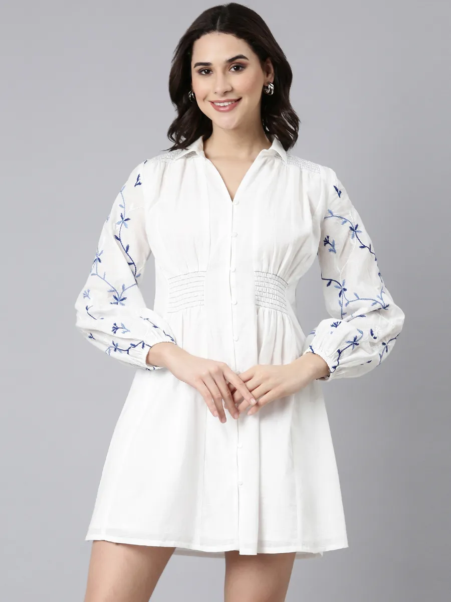 Stunning white cotton ebroidery dress
