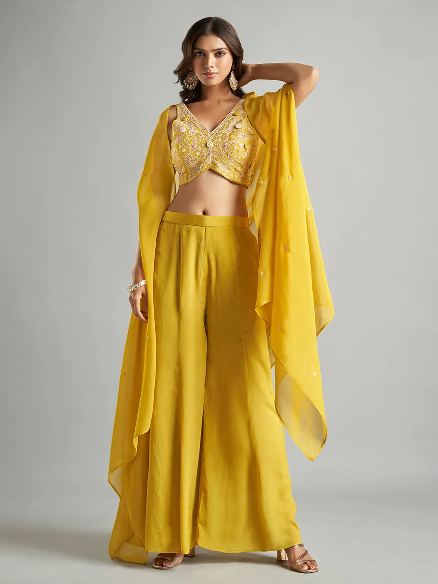 Stunning yellow jacket style palazzo suit