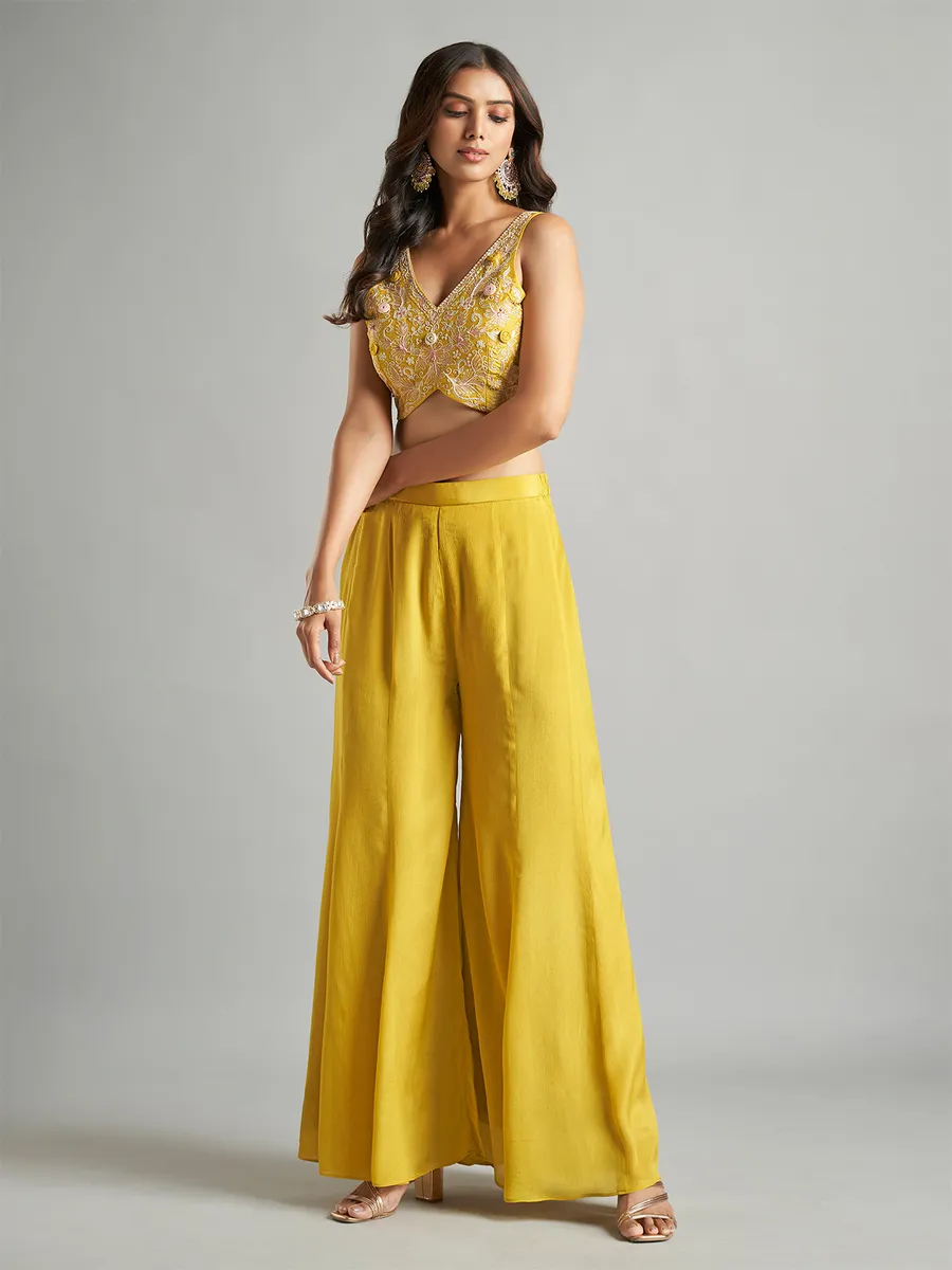 Stunning yellow jacket style palazzo suit