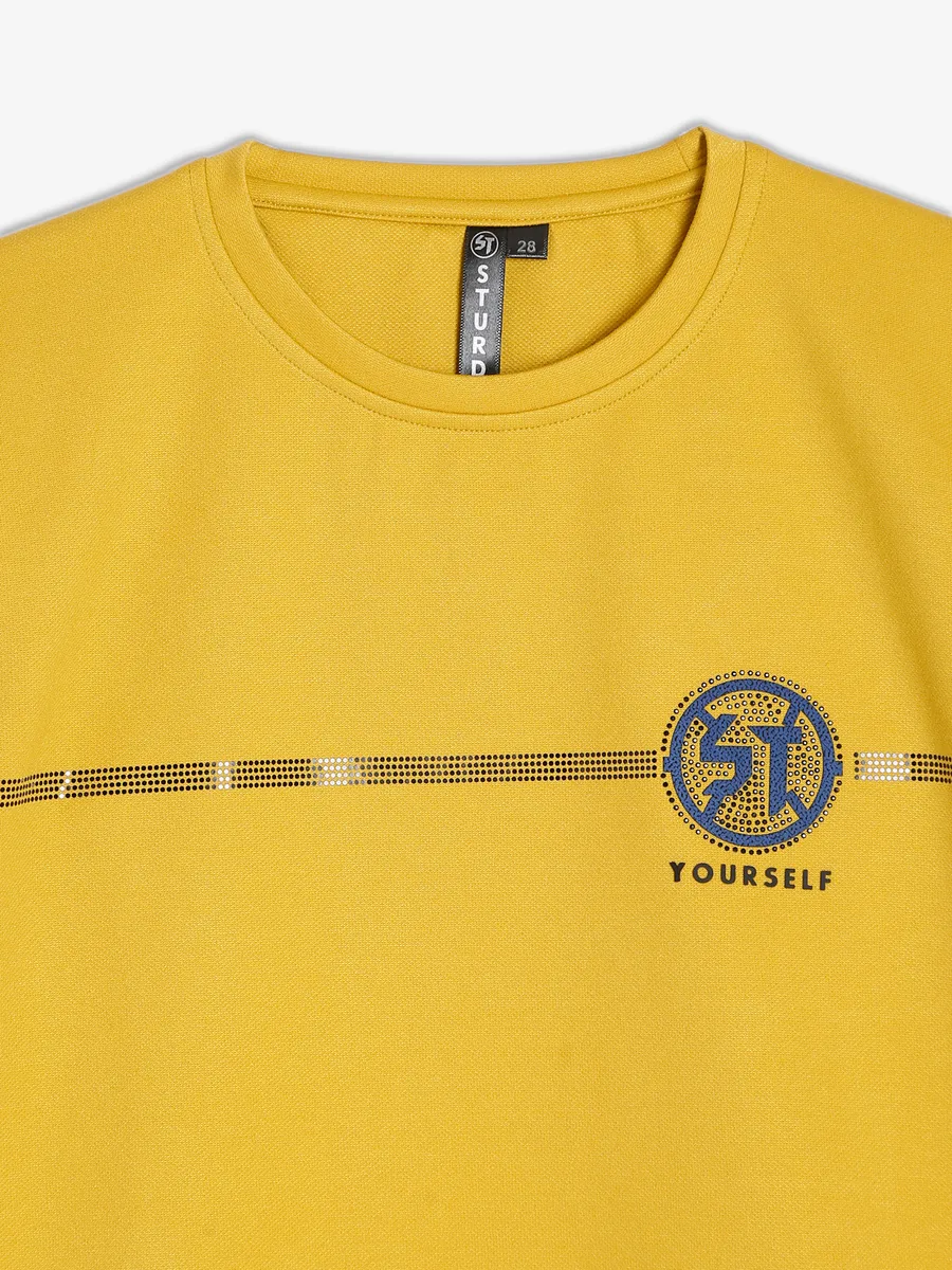 Sturd yellow cotton full sleeves t shirt