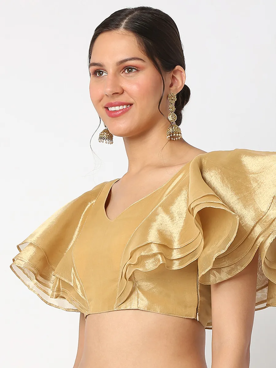 Stylish gold organza blouse