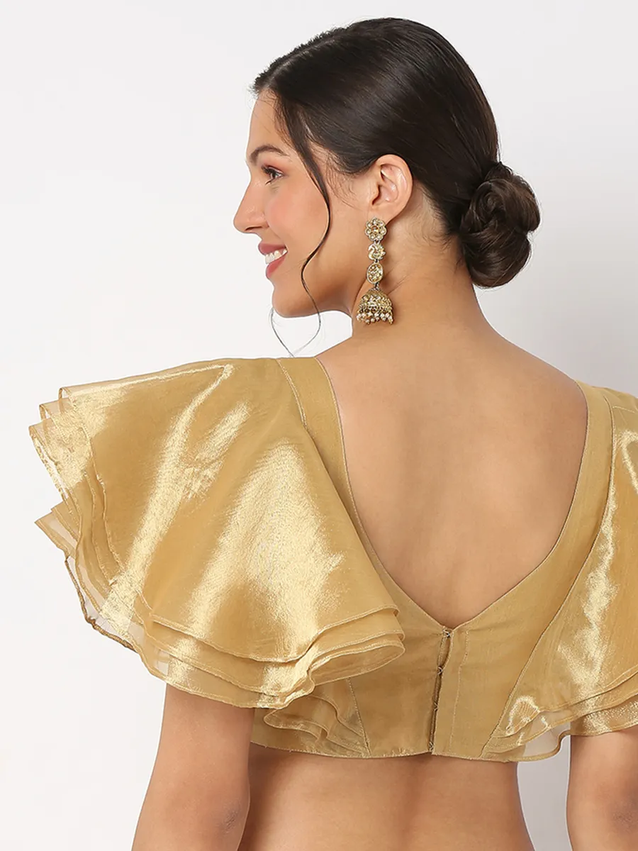 Stylish gold organza blouse