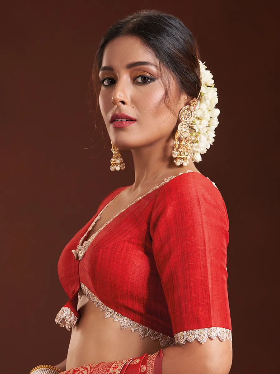 Stylish silk red blouse
