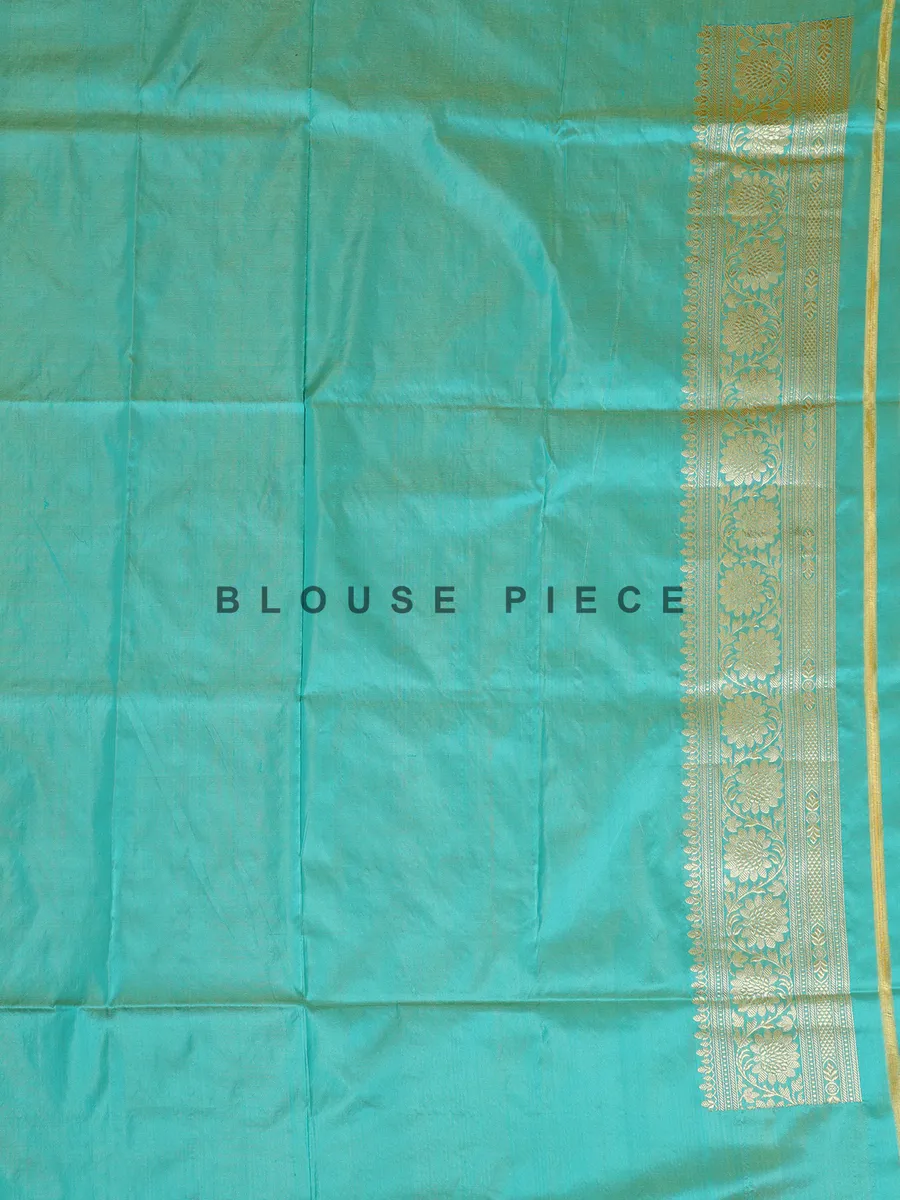 Stylish sky blue banarasi silk saree