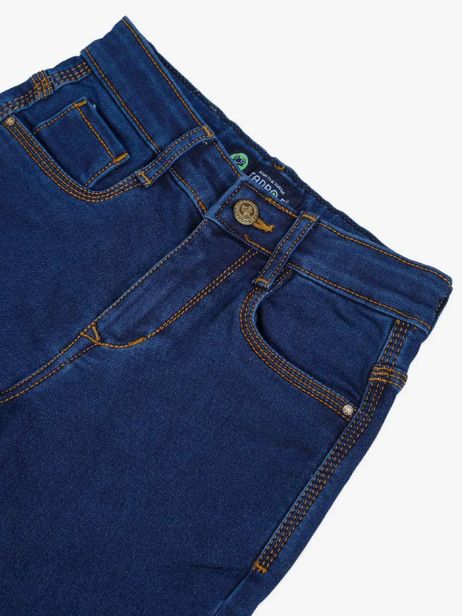 Tadpole navy solid slim fit jeans