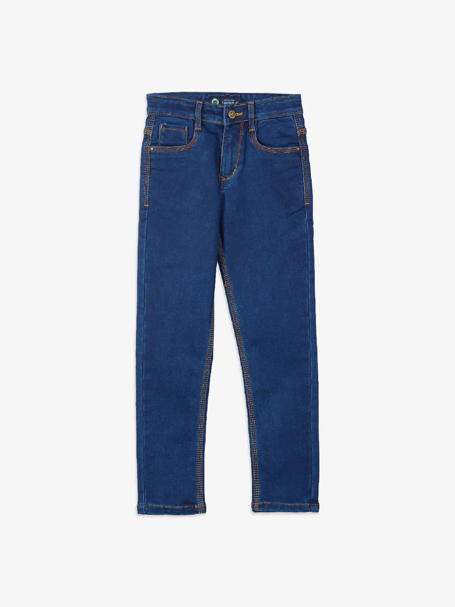Tadpole navy solid slim fit jeans